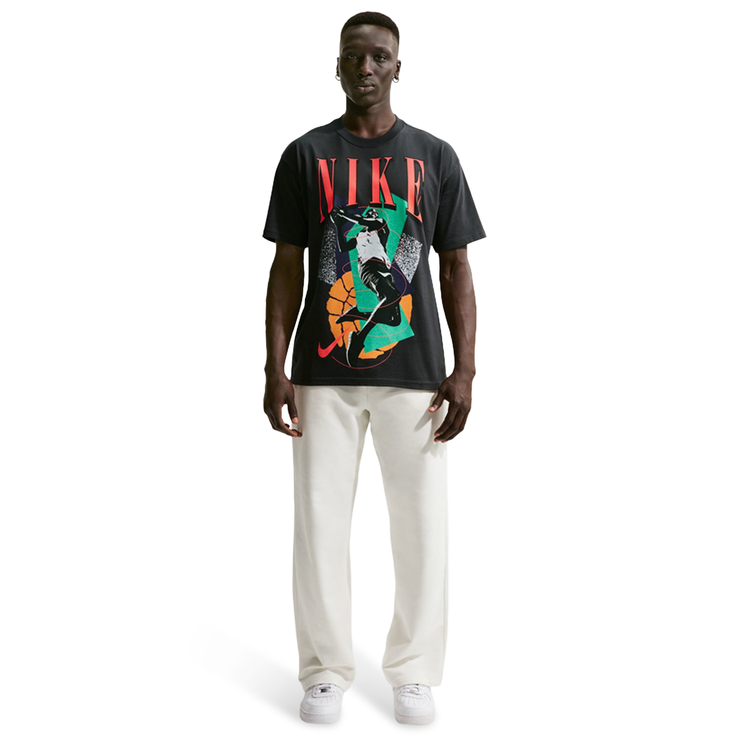 Nike T-Shirt Long Sleeve OC (RETRO BBALL) - Men's - Black