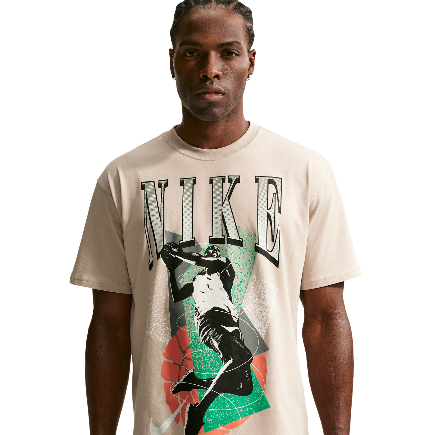 Nike T-Shirt Long Sleeve OC (RETRO BBALL) - Men's - Cream Ii