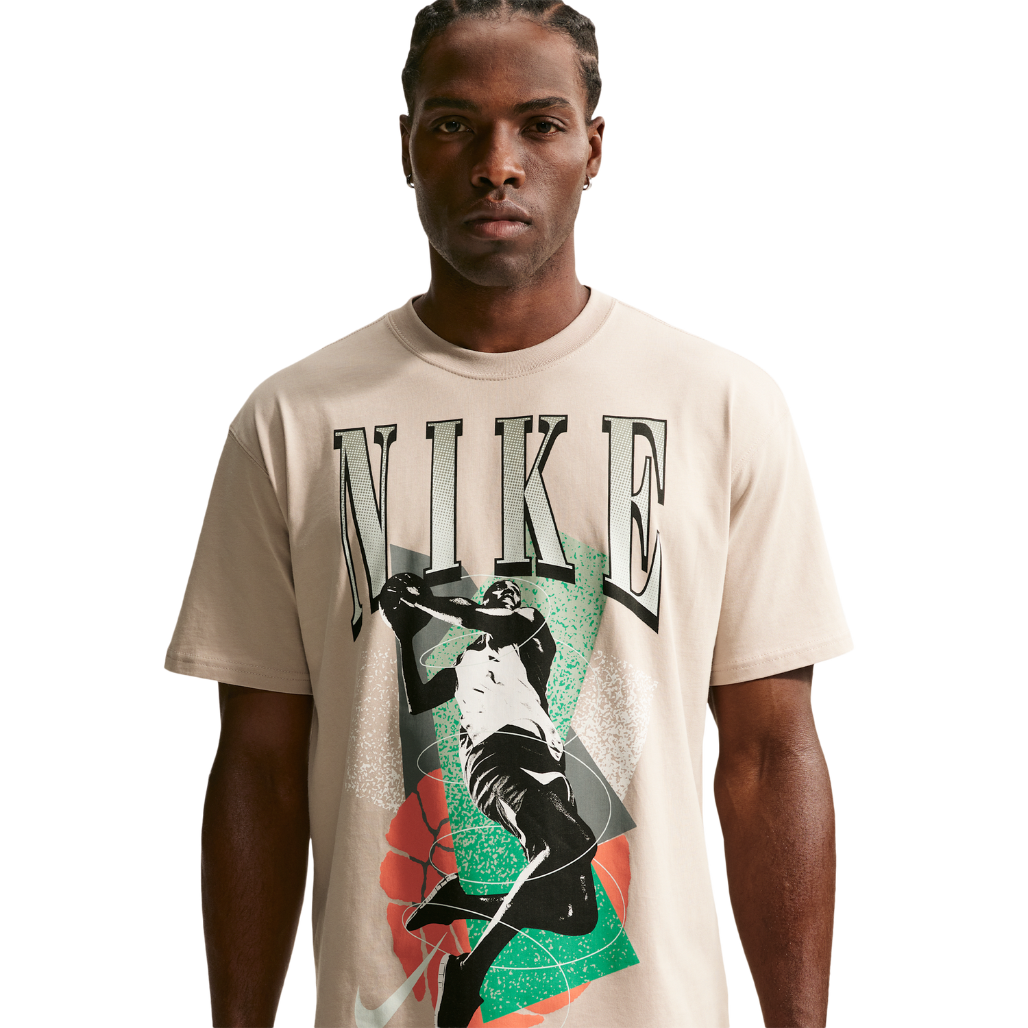 Nike T-Shirt Long Sleeve OC (RETRO BBALL) - Men's - Cream Ii