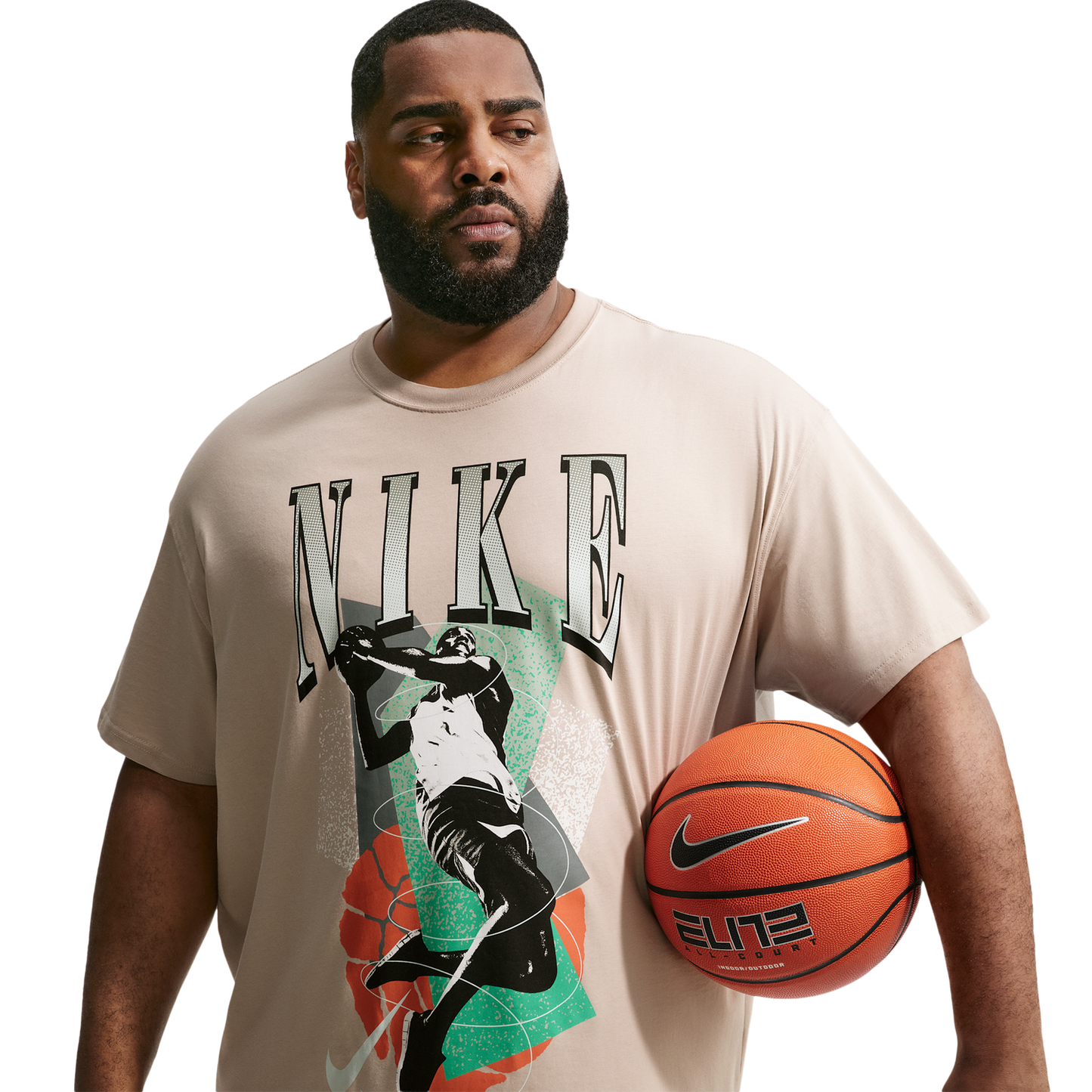 Nike T-Shirt Long Sleeve OC (RETRO BBALL) - Men's - Cream Ii