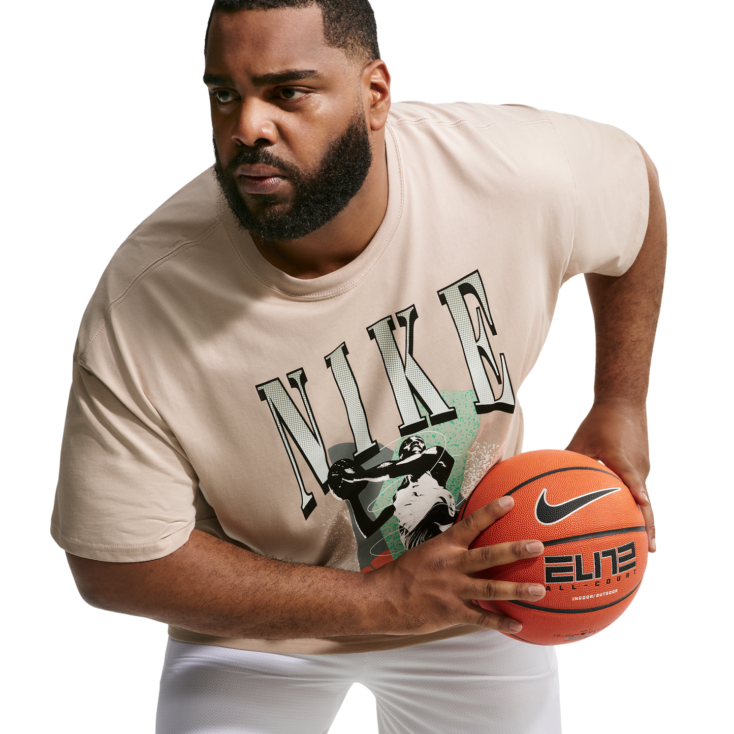 Nike T-Shirt Long Sleeve OC (RETRO BBALL) - Men's - Cream Ii