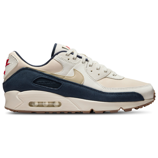 Nike Air Max 90 Premium - Men's - Light Khaki/Thunder Blue/Ivory