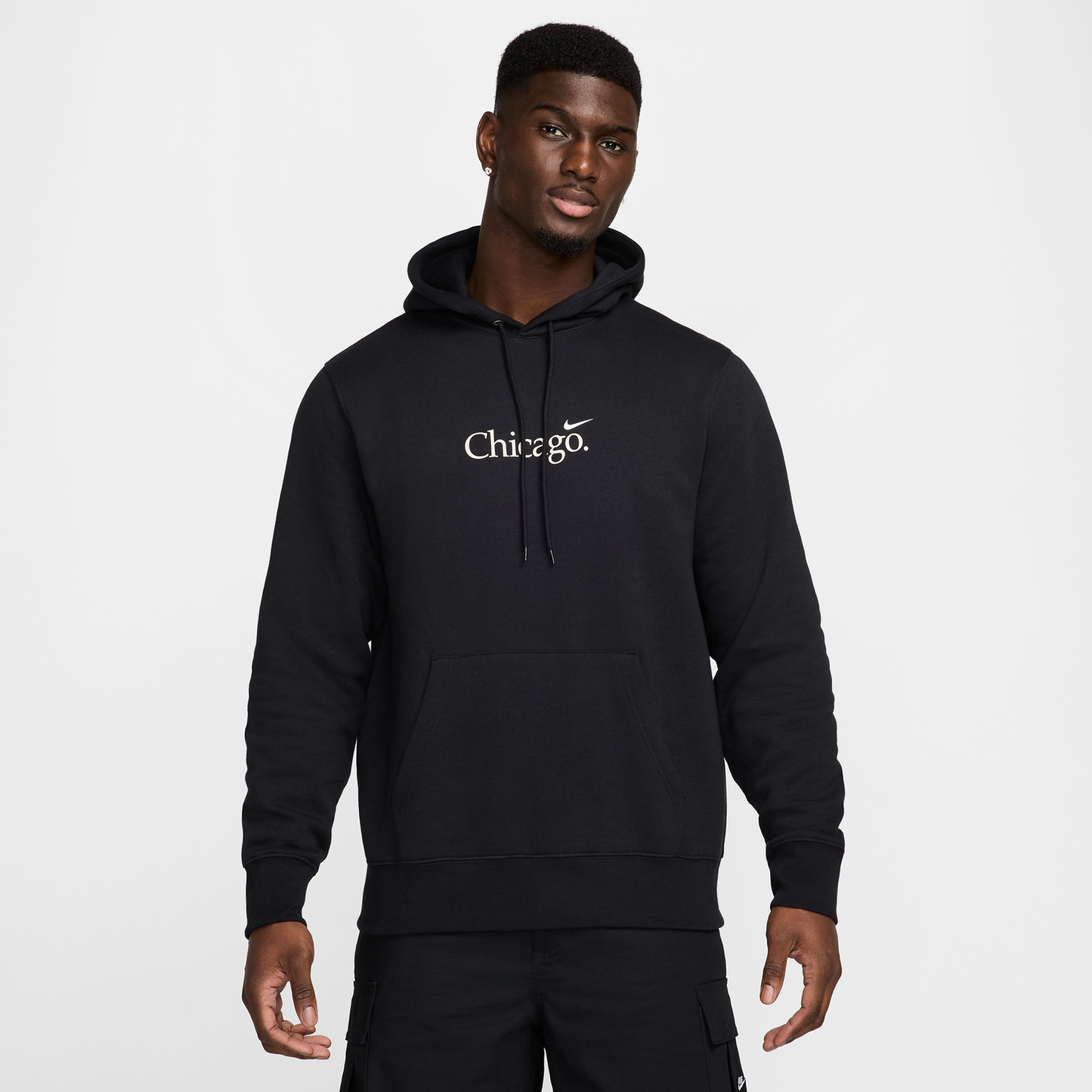 Nike Chi Club Pullover BB Hoodie - Men's - Black/White