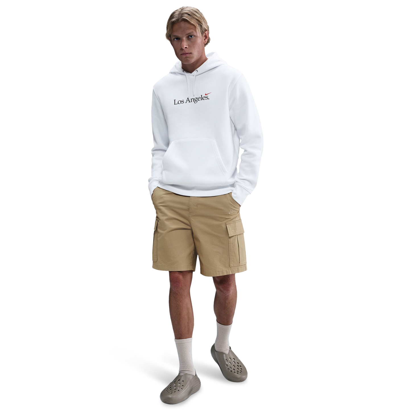 Nike LA Template Club BB Pullover Hoodie - Men's - White/Cosmic Clay