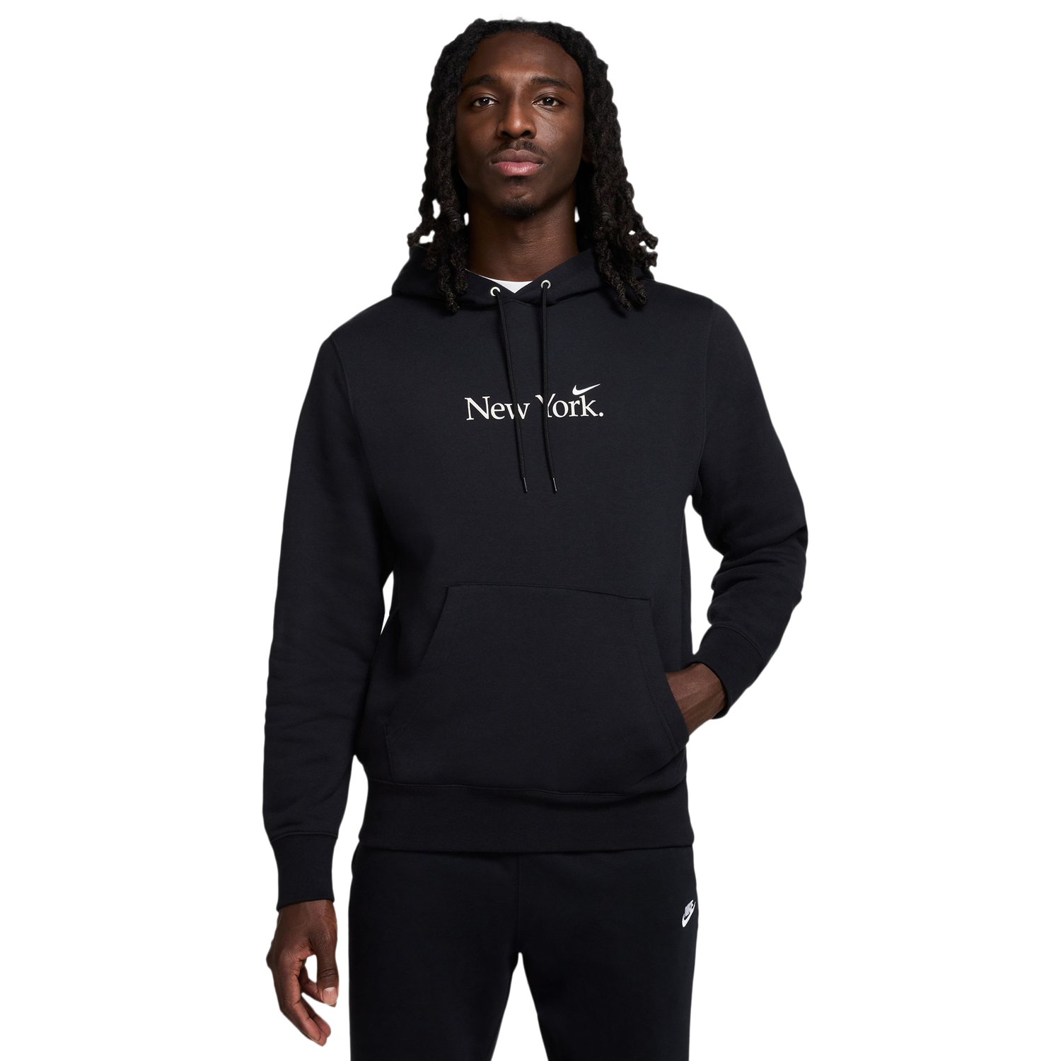 Nike NYC Club Pullover BB Hoodie - Men's - Black/White