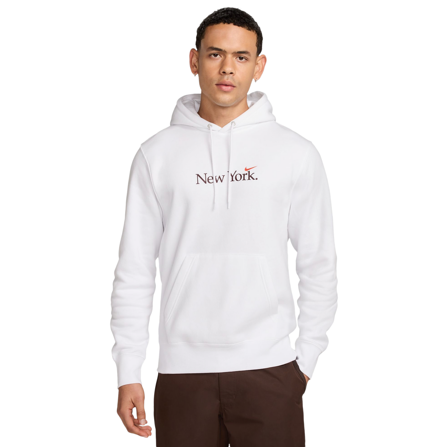 Nike NYC Club Pullover BB Hoodie - Men's - White/Cosmic Clay