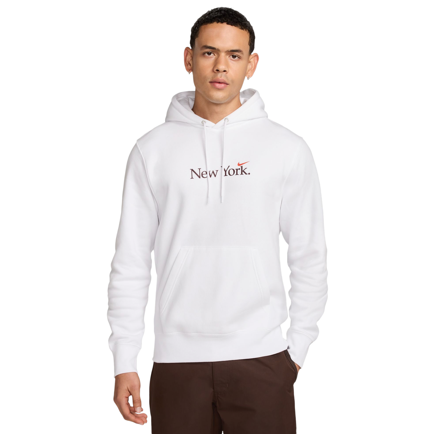 Nike NYC Club Pullover BB Hoodie - Men's - White/Cosmic Clay