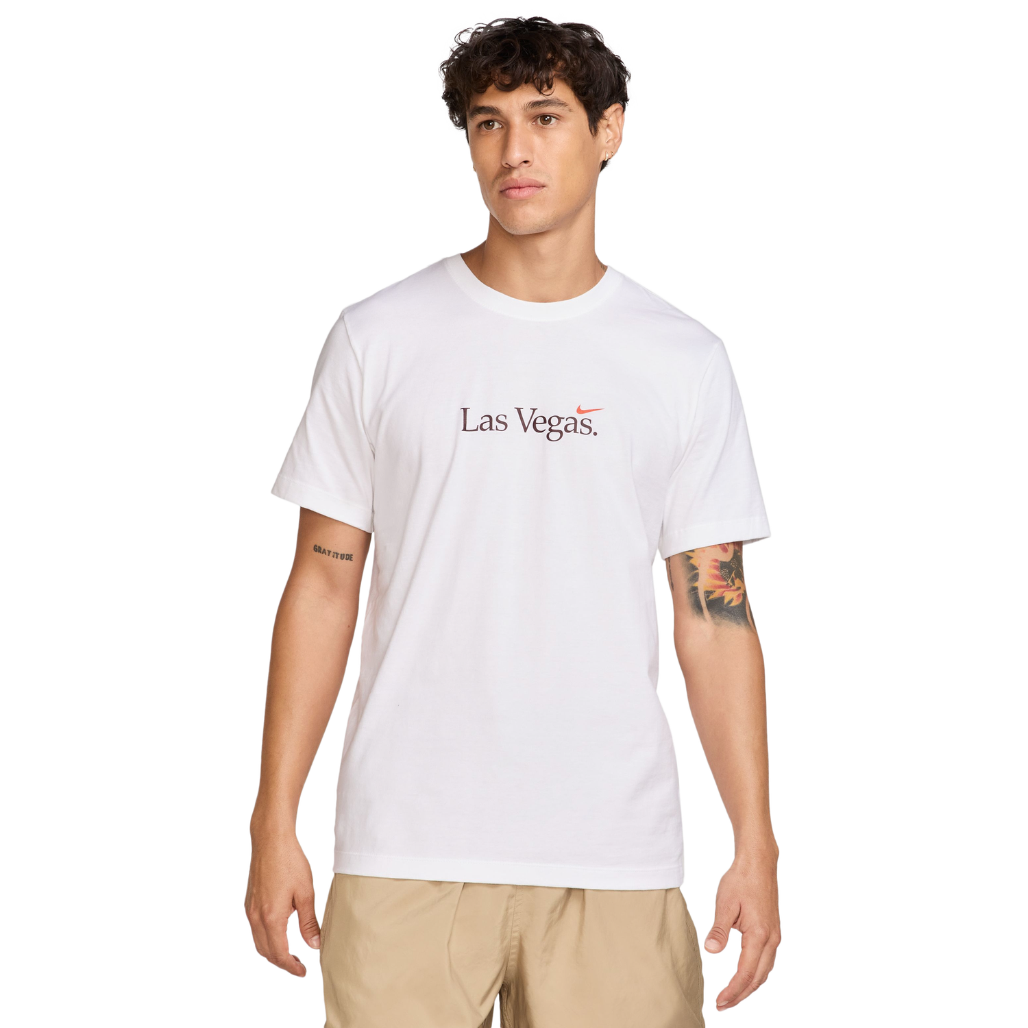 Nike LAS Short Sleeve Crew T-Shirt - Men's - White/Cosmic Clay