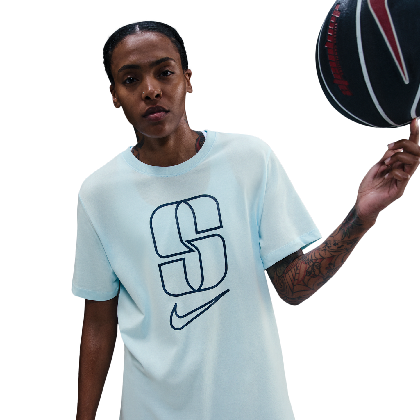 Nike Dri-FIT Sabrina Short Sleeved T-Shirt - Women's - Glacier Blue