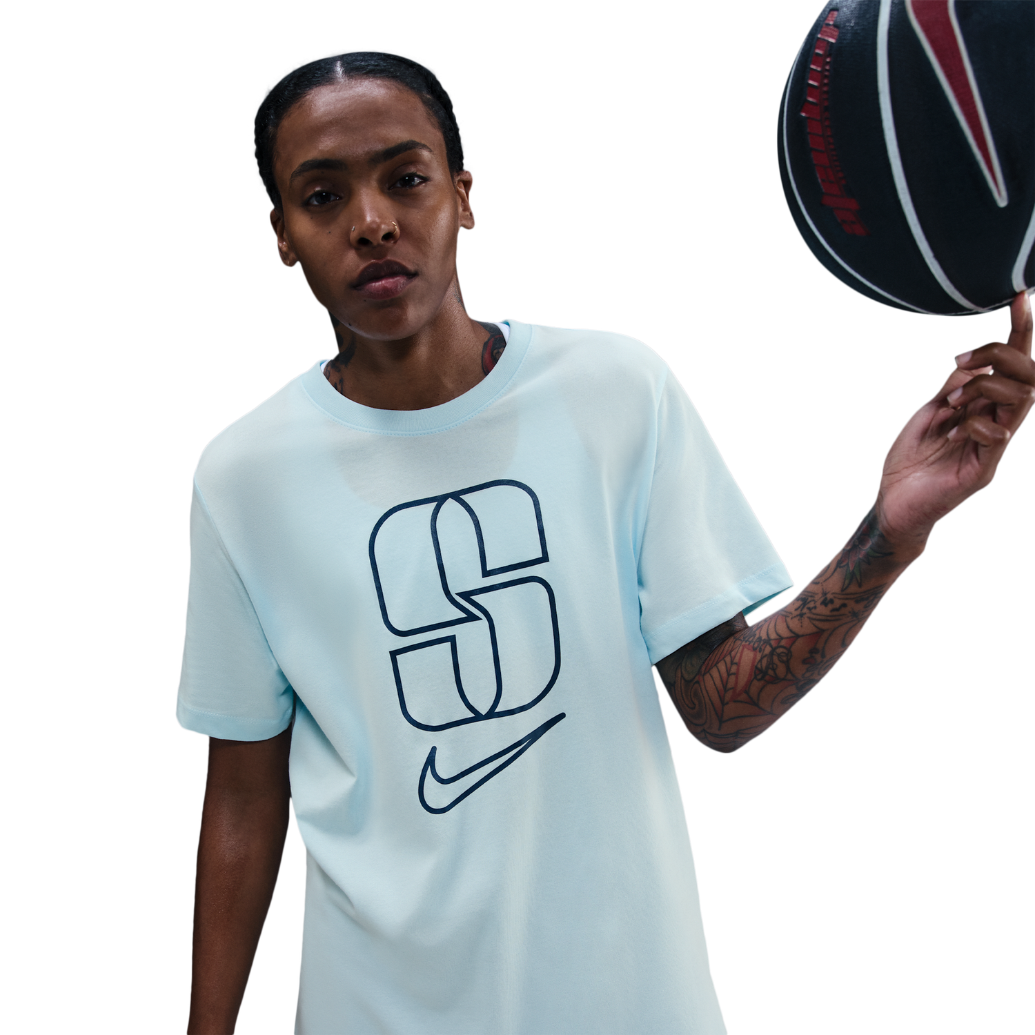 Nike Dri-FIT Sabrina Short Sleeved T-Shirt - Women's - Glacier Blue