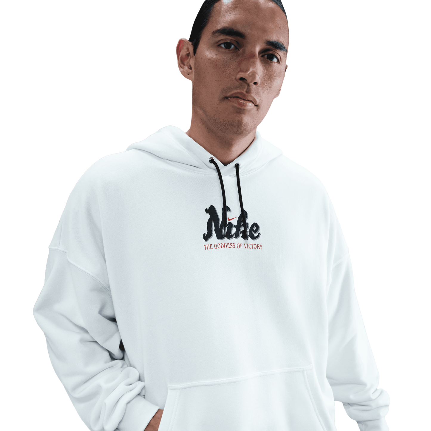 Nike Club Oversized Pullover Victorious Hoodie - Men's - White/Black