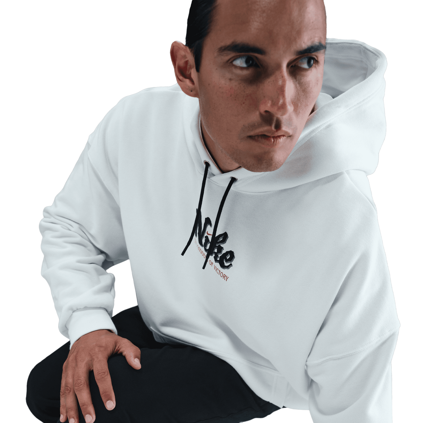 Nike Club Oversized Pullover Victorious Hoodie - Men's - White/Black