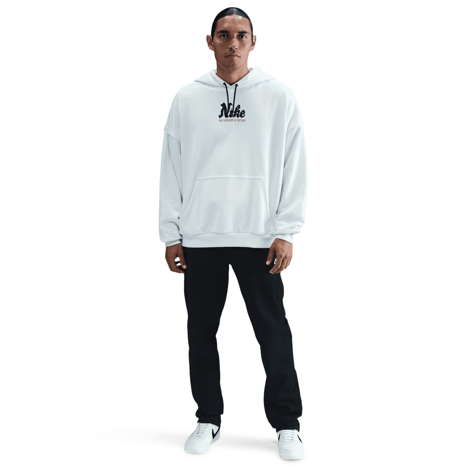 Nike Club Oversized Pullover Victorious Hoodie - Men's - White/Black