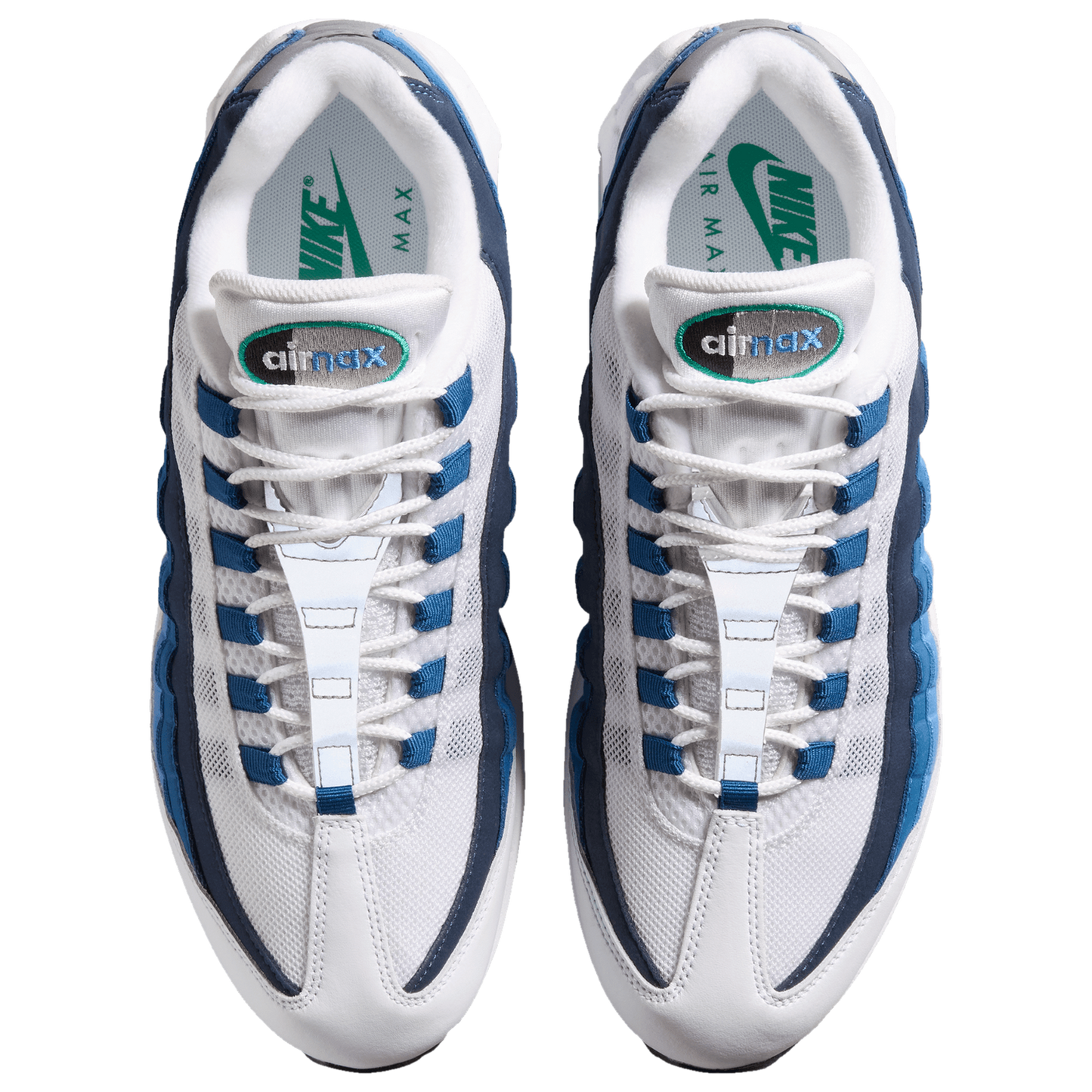 Nike Air Max 95 - Men's - Emerald Green/White/Lake Blue