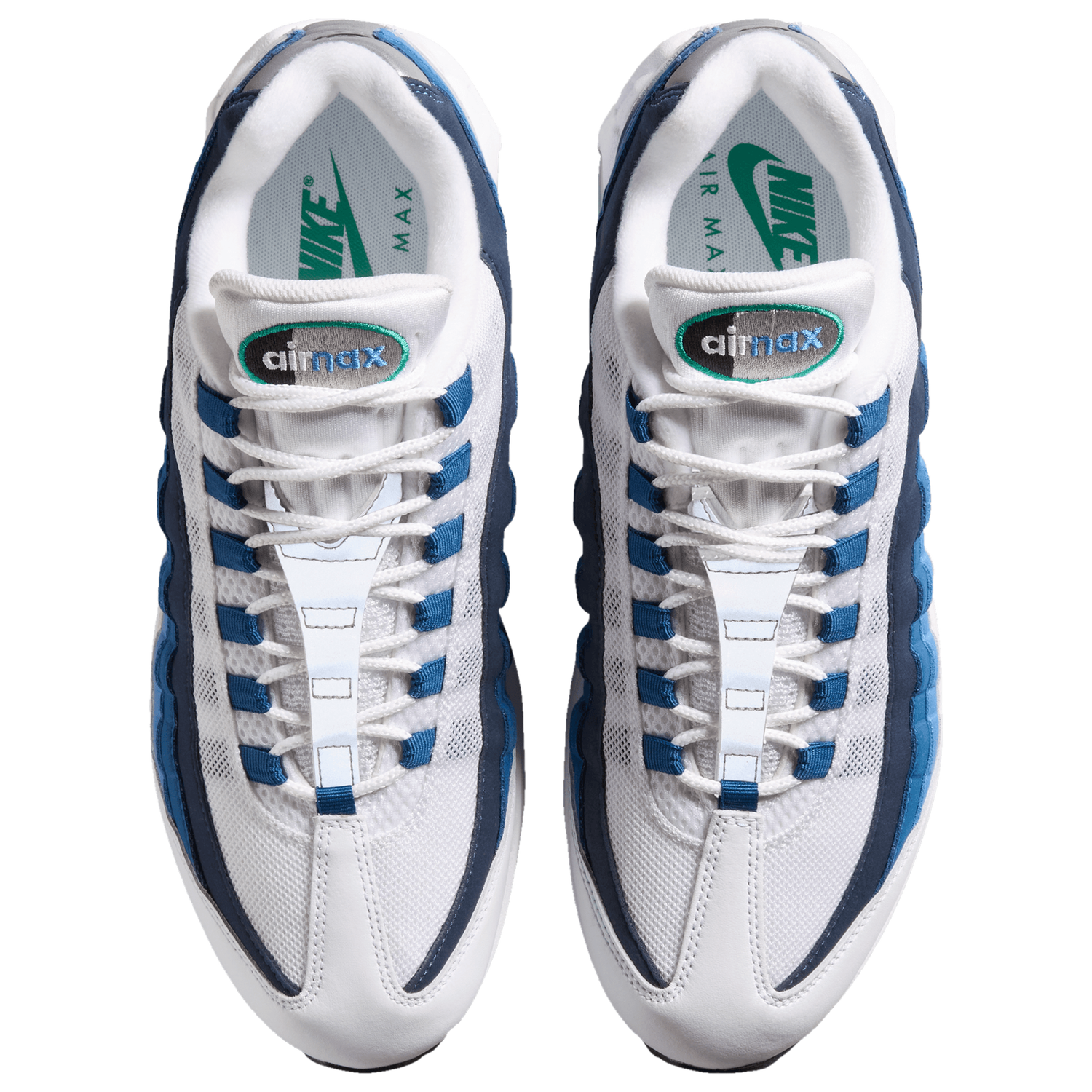 Nike Air Max 95 - Men's - Emerald Green/White/Lake Blue
