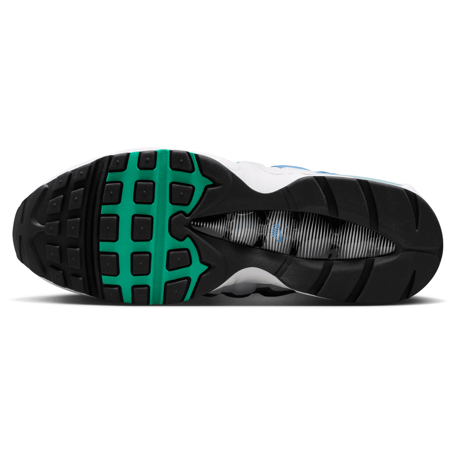 Nike Air Max 95 - Men's - Emerald Green/White/Lake Blue