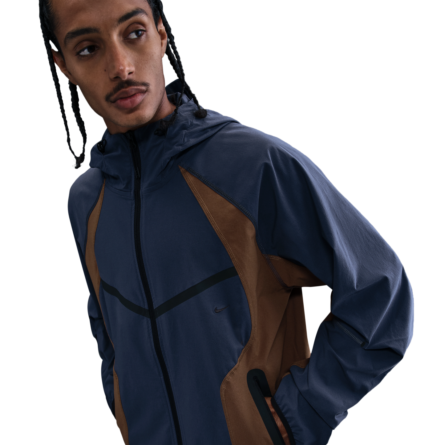 Nike Tech Woven Pro Full-Zip Jacket - Men's - Thunder Blue/Mosswood Brown/Black
