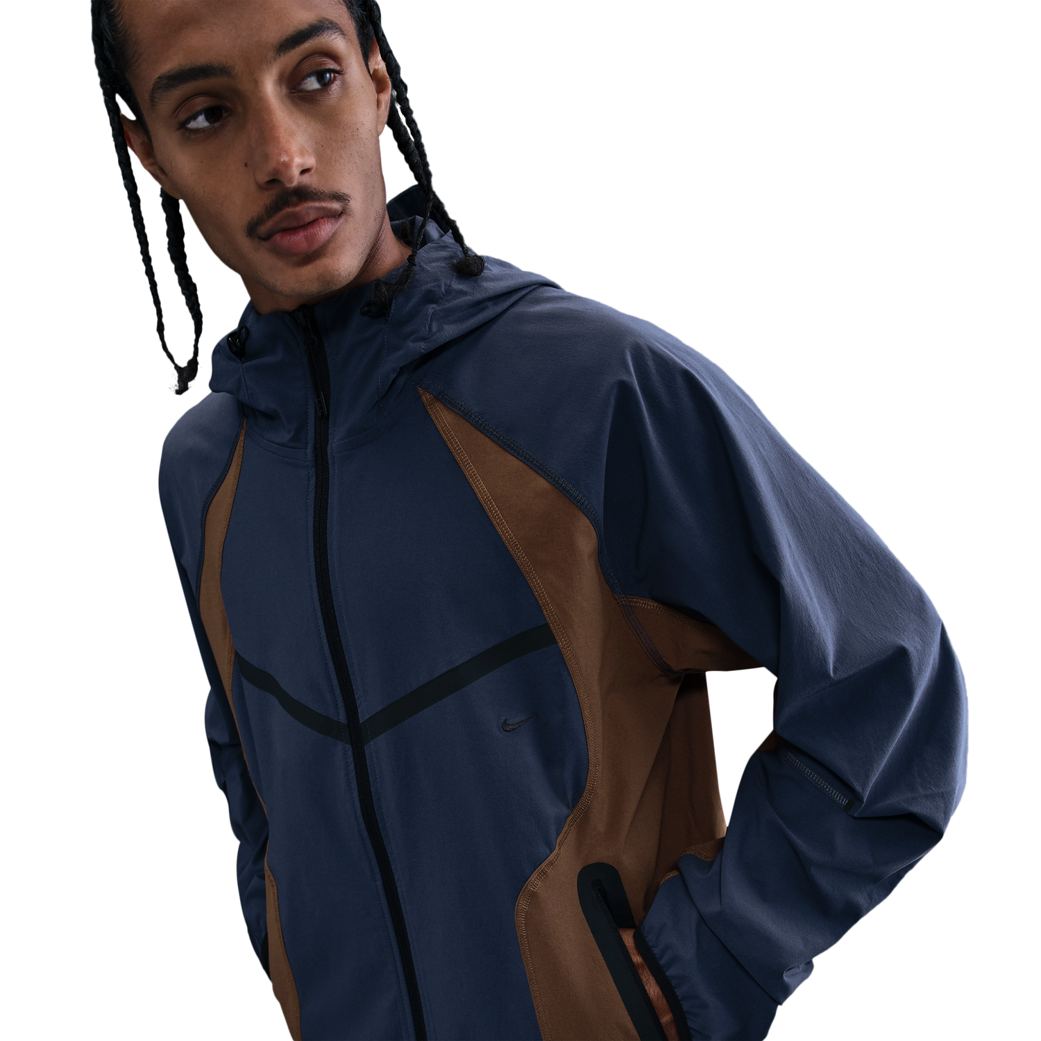 Nike Tech Woven Pro Full-Zip Jacket - Men's - Thunder Blue/Mosswood Brown/Black
