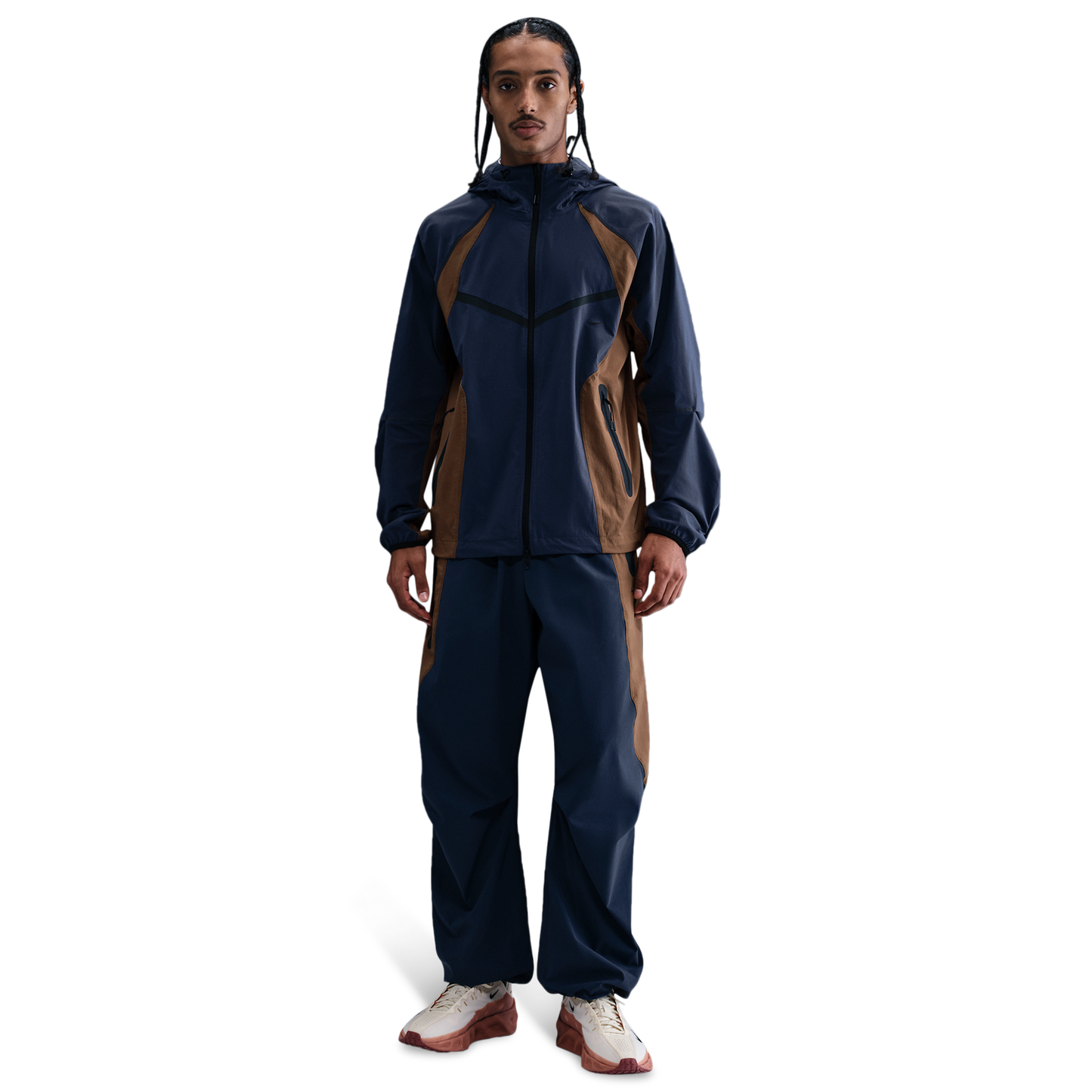 Nike Tech Woven Pro Full-Zip Jacket - Men's - Thunder Blue/Mosswood Brown/Black
