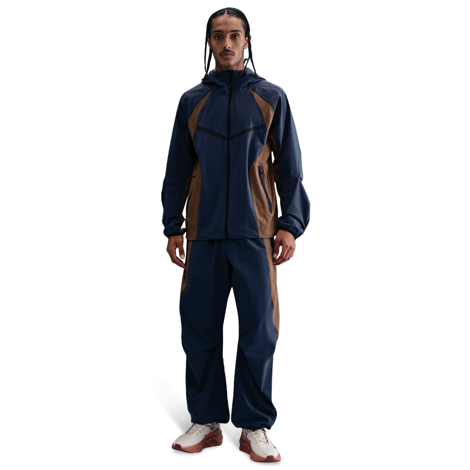Nike Tech Woven Pro Full-Zip Jacket - Men's - Thunder Blue/Mosswood Brown/Black