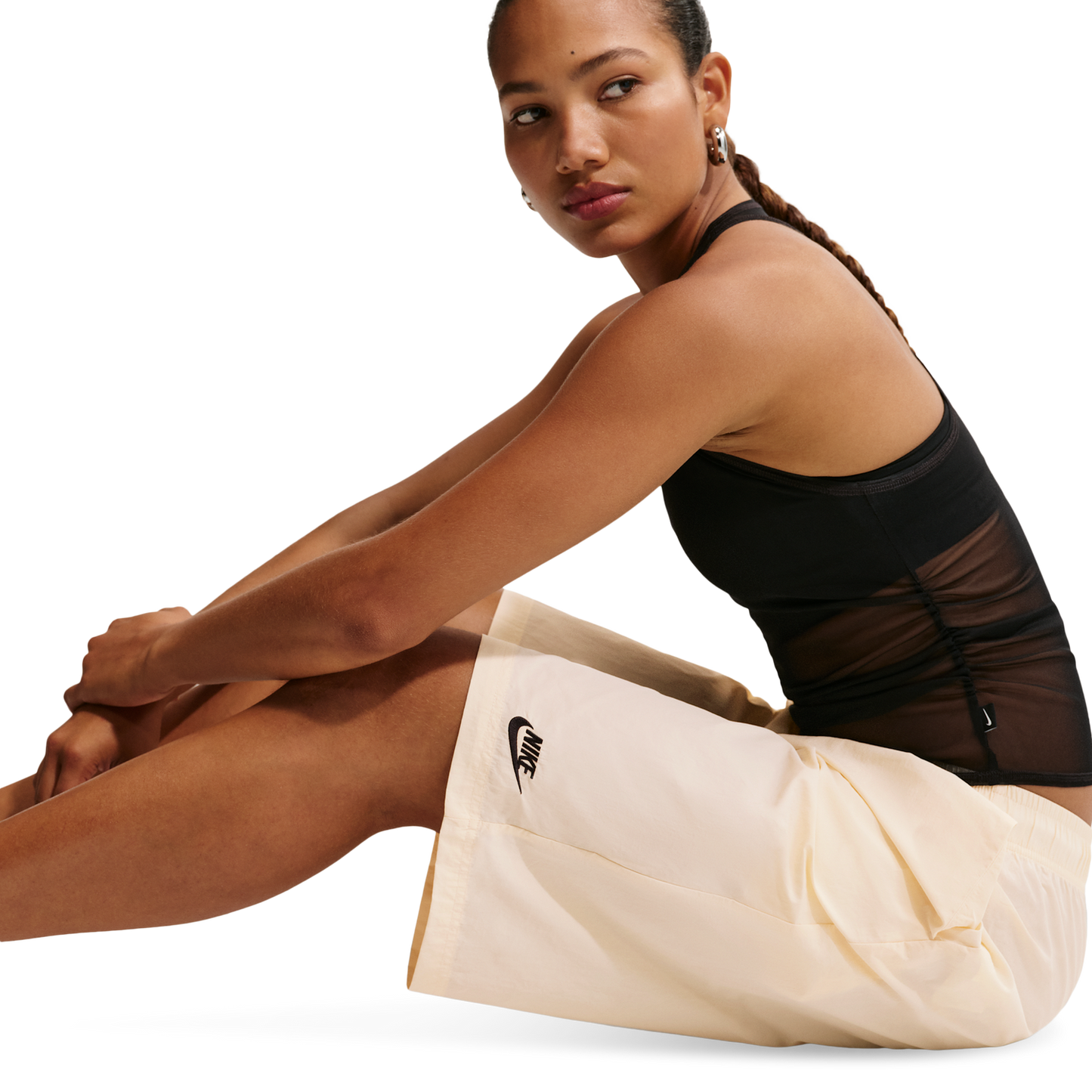 Nike NSW Longline SPD Shorts - Women's - Chalk/Black