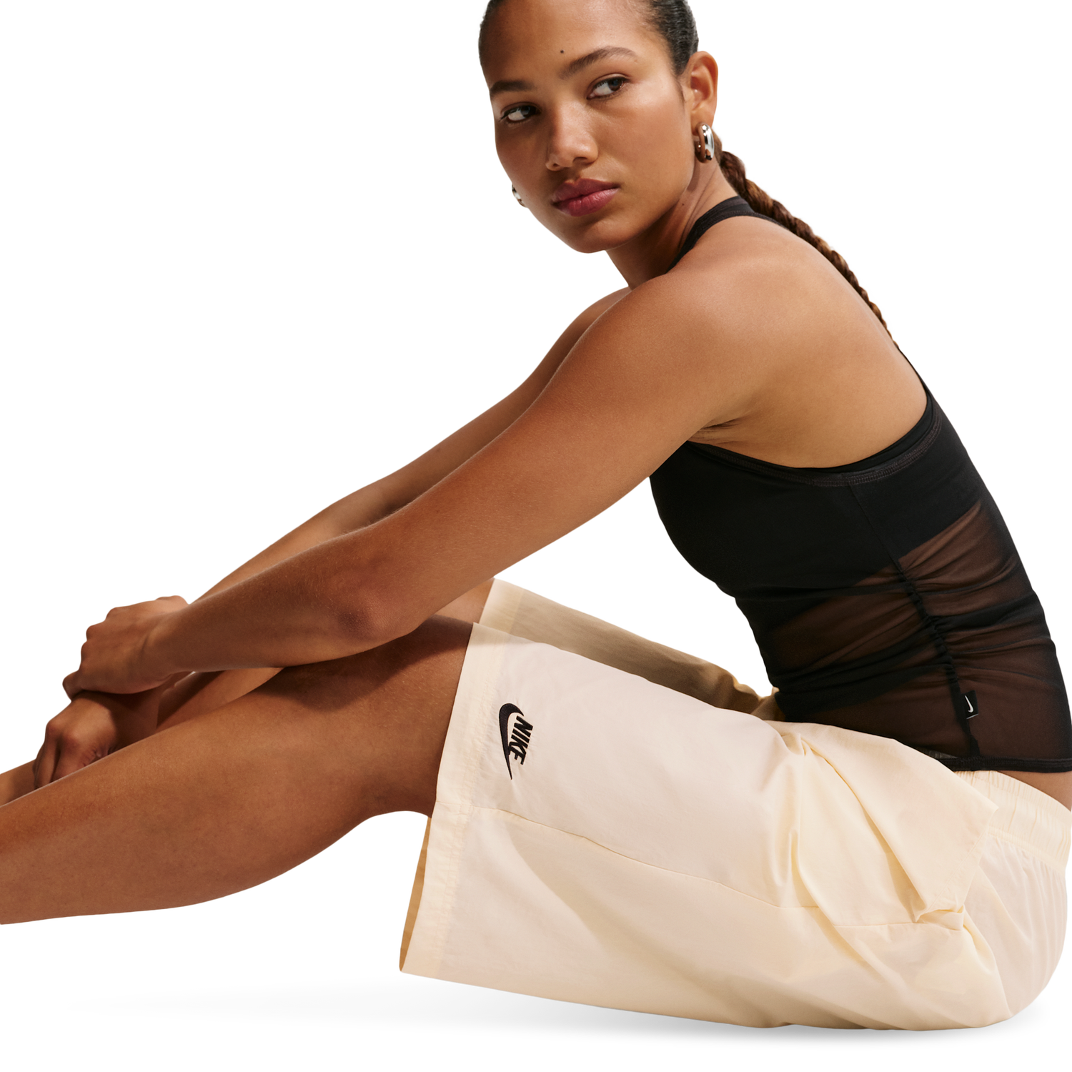 Nike NSW Longline SPD Shorts - Women's - Chalk/Black
