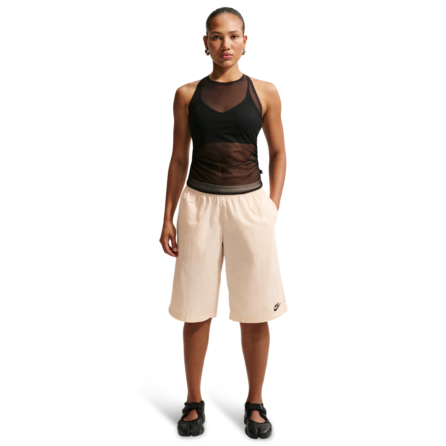 Nike NSW Longline SPD Shorts - Women's - Chalk/Black