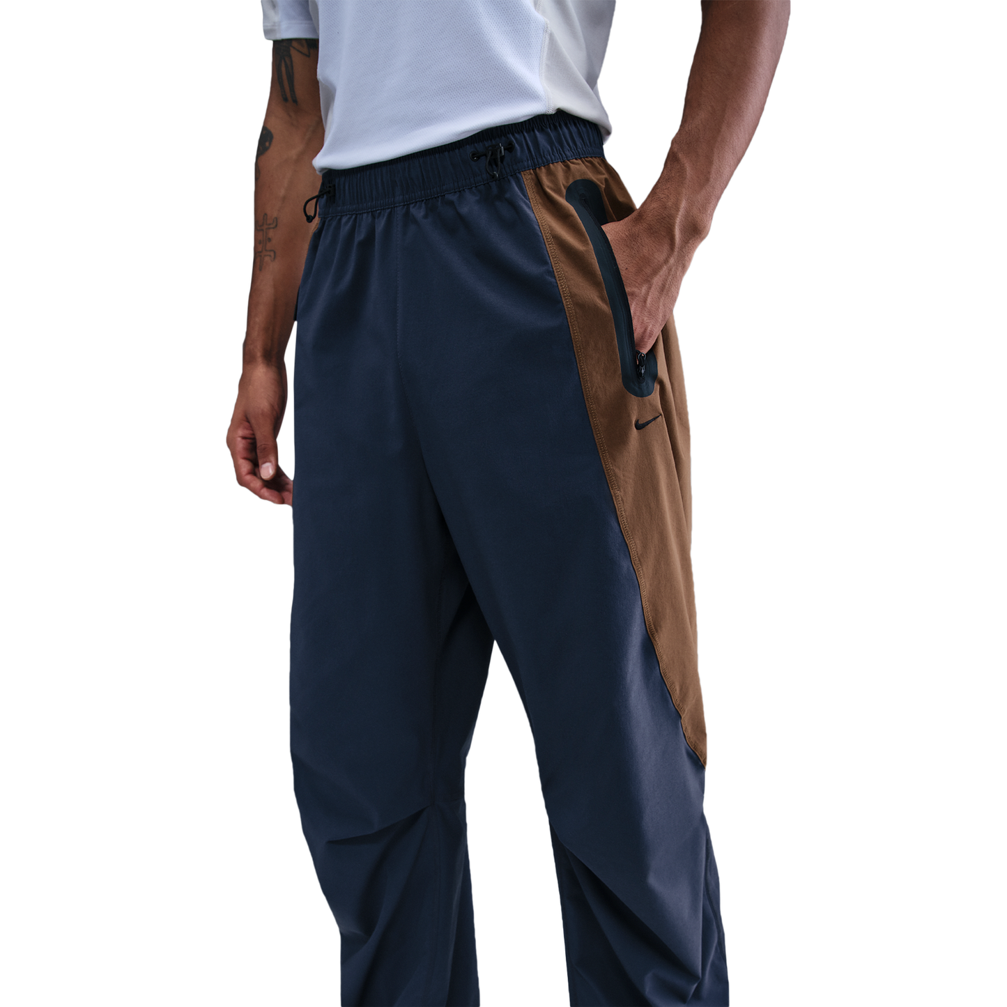 Nike Tech Woven Pro Oversized Pants - Men's - Thunder Blue/Mosswood Brown/Black