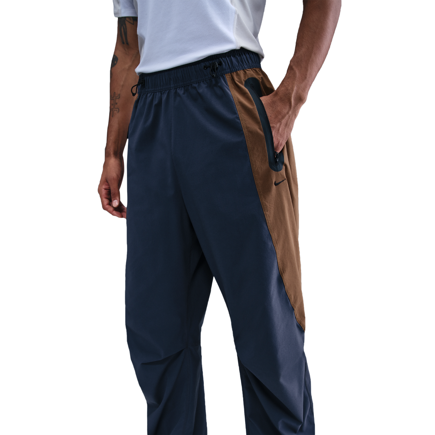 Nike Tech Woven Pro Oversized Pants - Men's - Thunder Blue/Mosswood Brown/Black
