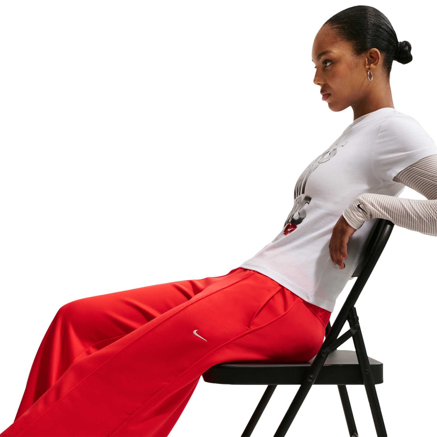 Nike NSW Wide Leg Track Pant - Women's - Lt Crimson/Sail