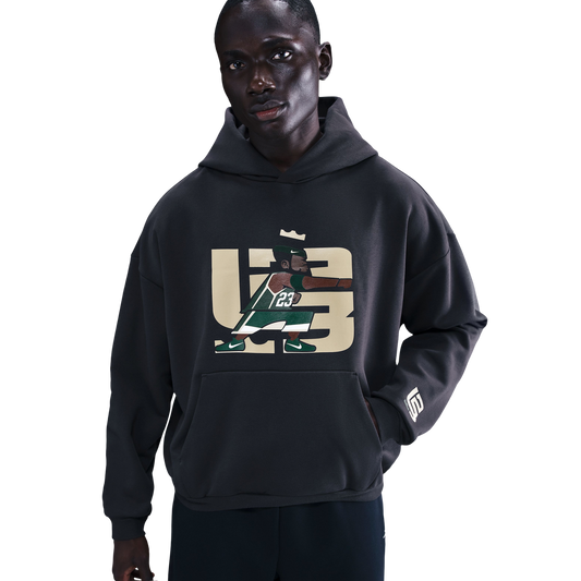 Nike Lebron TF SI Brushed Pullover Hoodie - Men's - Off Noir/White