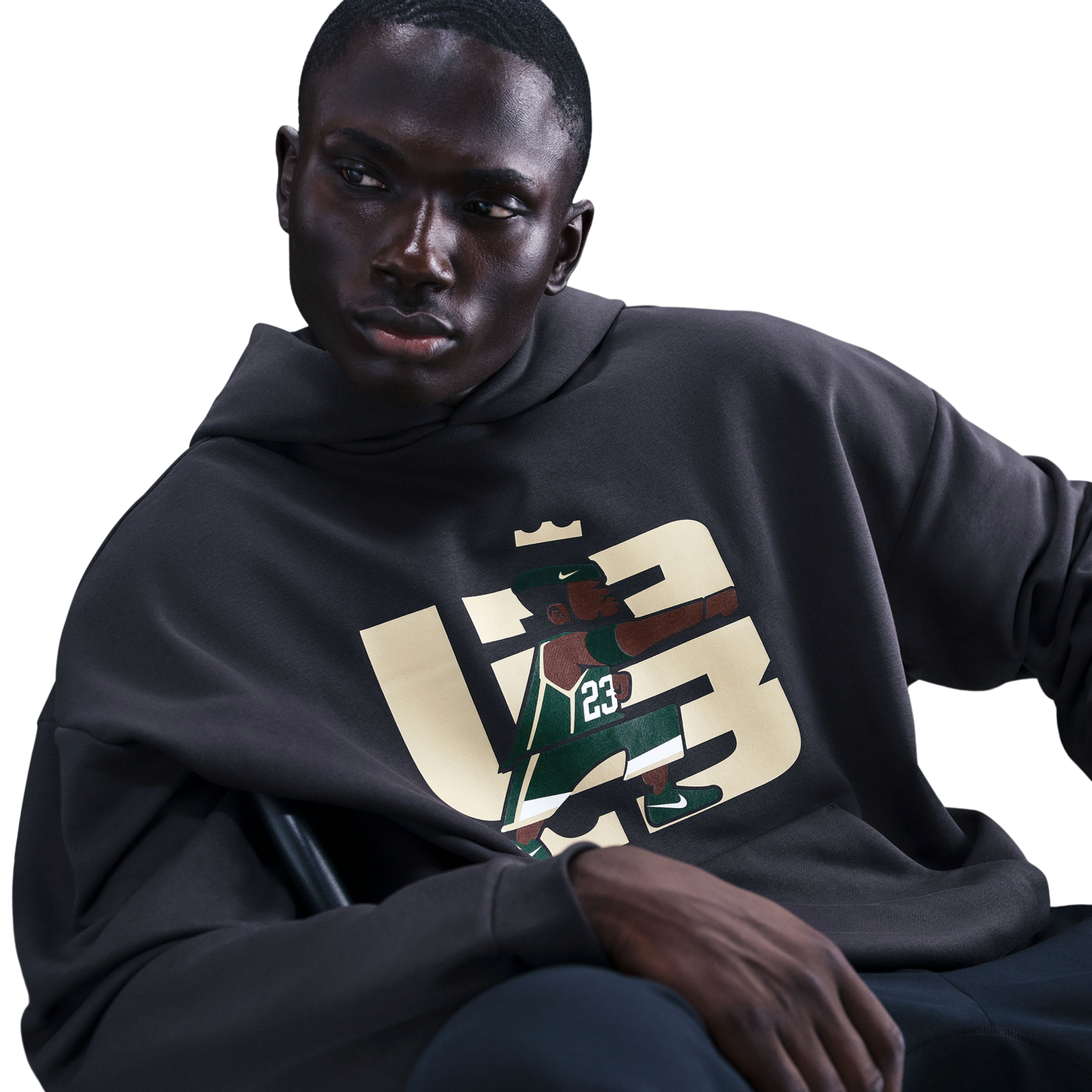 Nike Lebron TF SI Brushed Pullover Hoodie - Men's - Off Noir/White