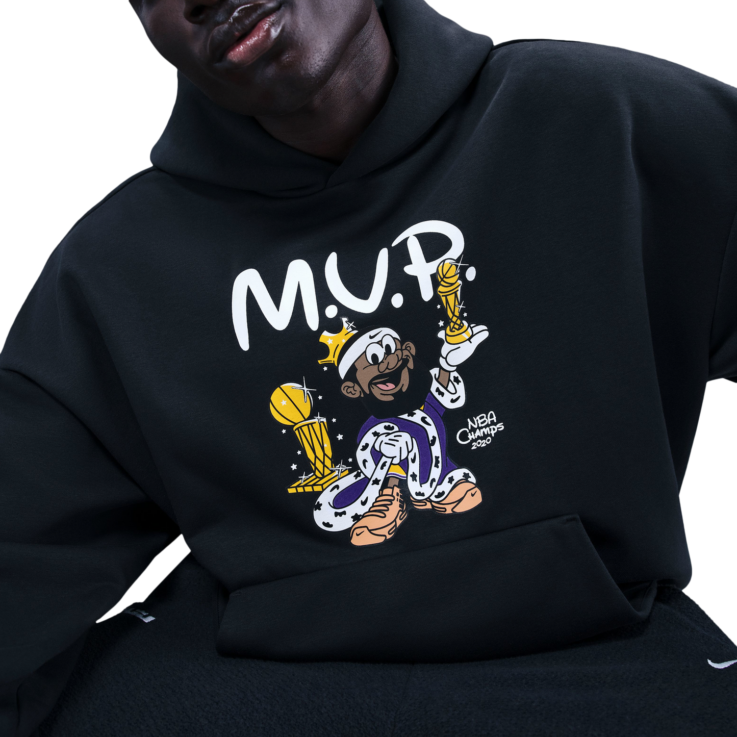 Nike Lebron TF SI Brushed Pullover Hoodie - Men's - Black/White