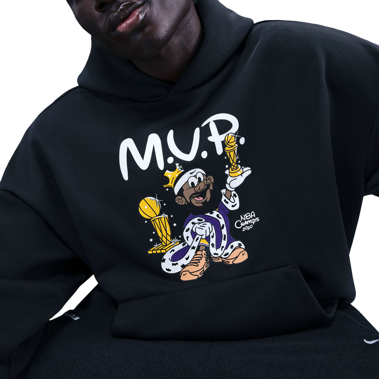 Nike Lebron TF SI Brushed Pullover Hoodie - Men's - Black/White
