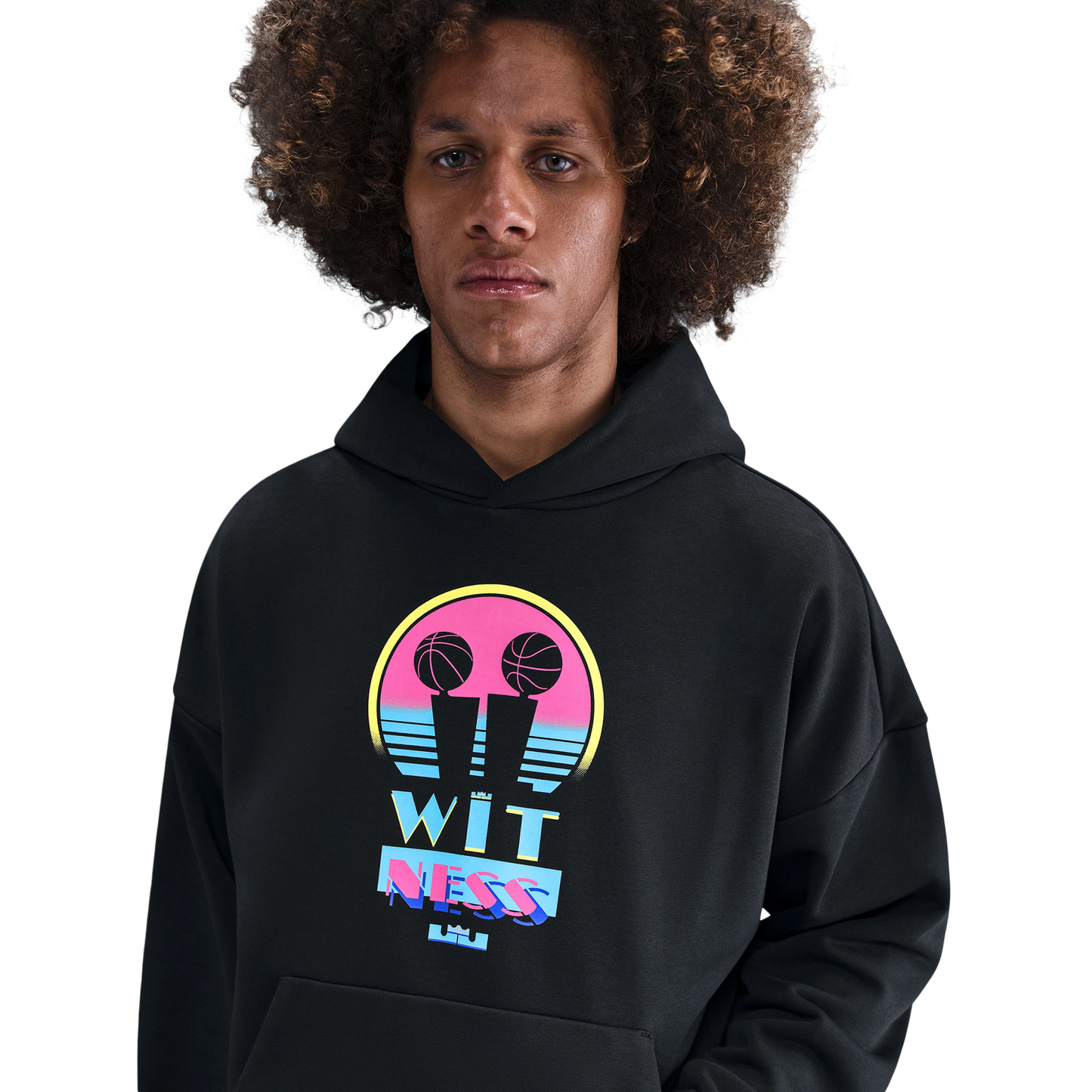 Nike Lebron TF SI Brushed Pullover Hoodie - Men's - White/Black