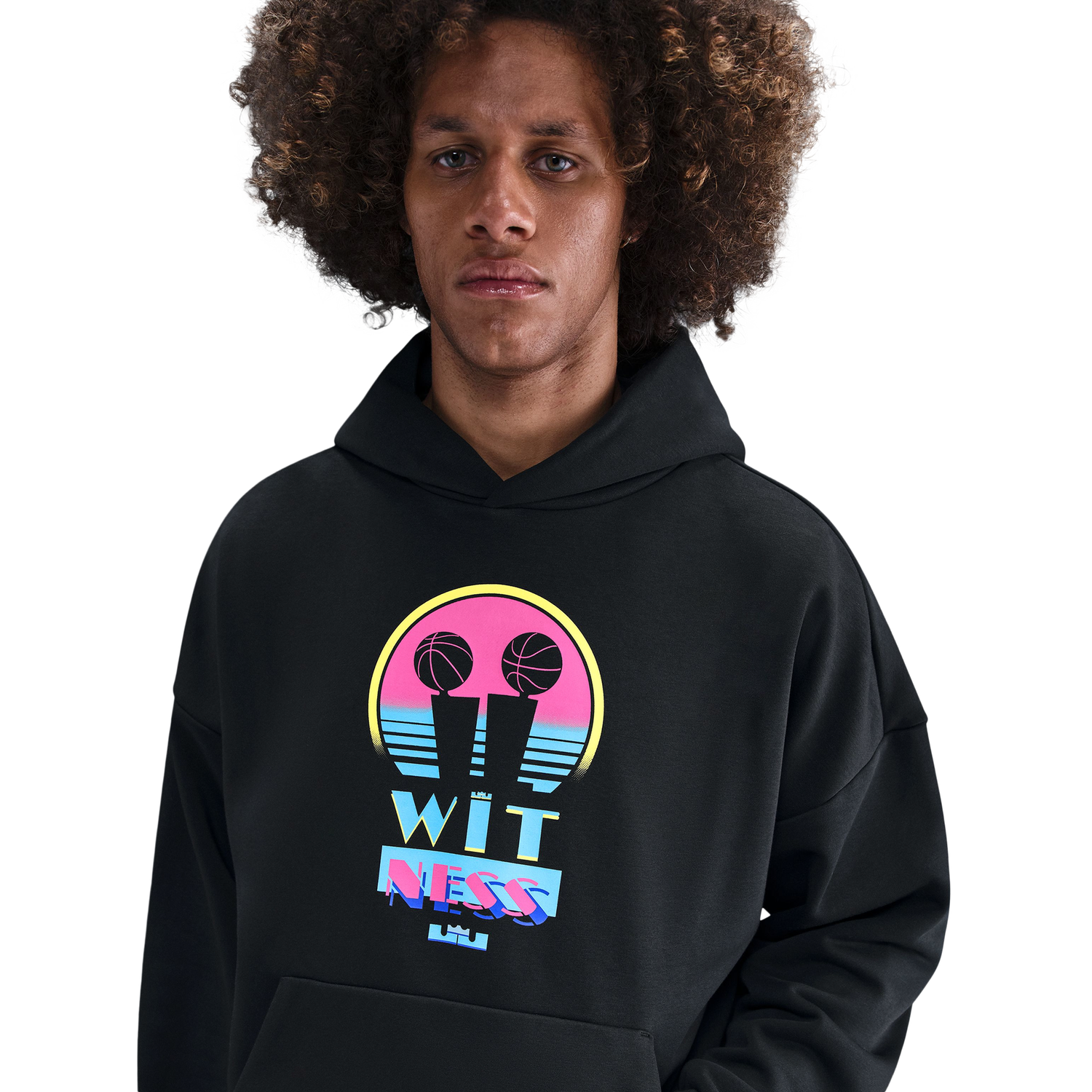 Nike Lebron TF SI Brushed Pullover Hoodie - Men's - White/Black