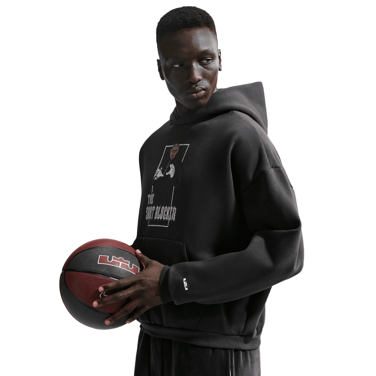 Nike LeBron Therma-FIT Brushed Pullover Hoodie - Men's - Grey/Off Noir