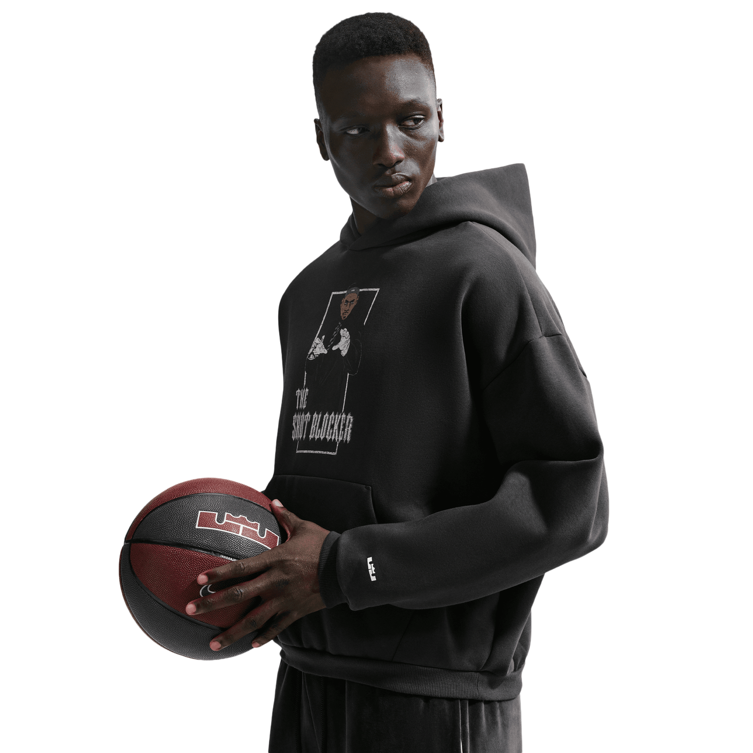Nike LeBron Therma-FIT Brushed Pullover Hoodie - Men's - Grey/Off Noir