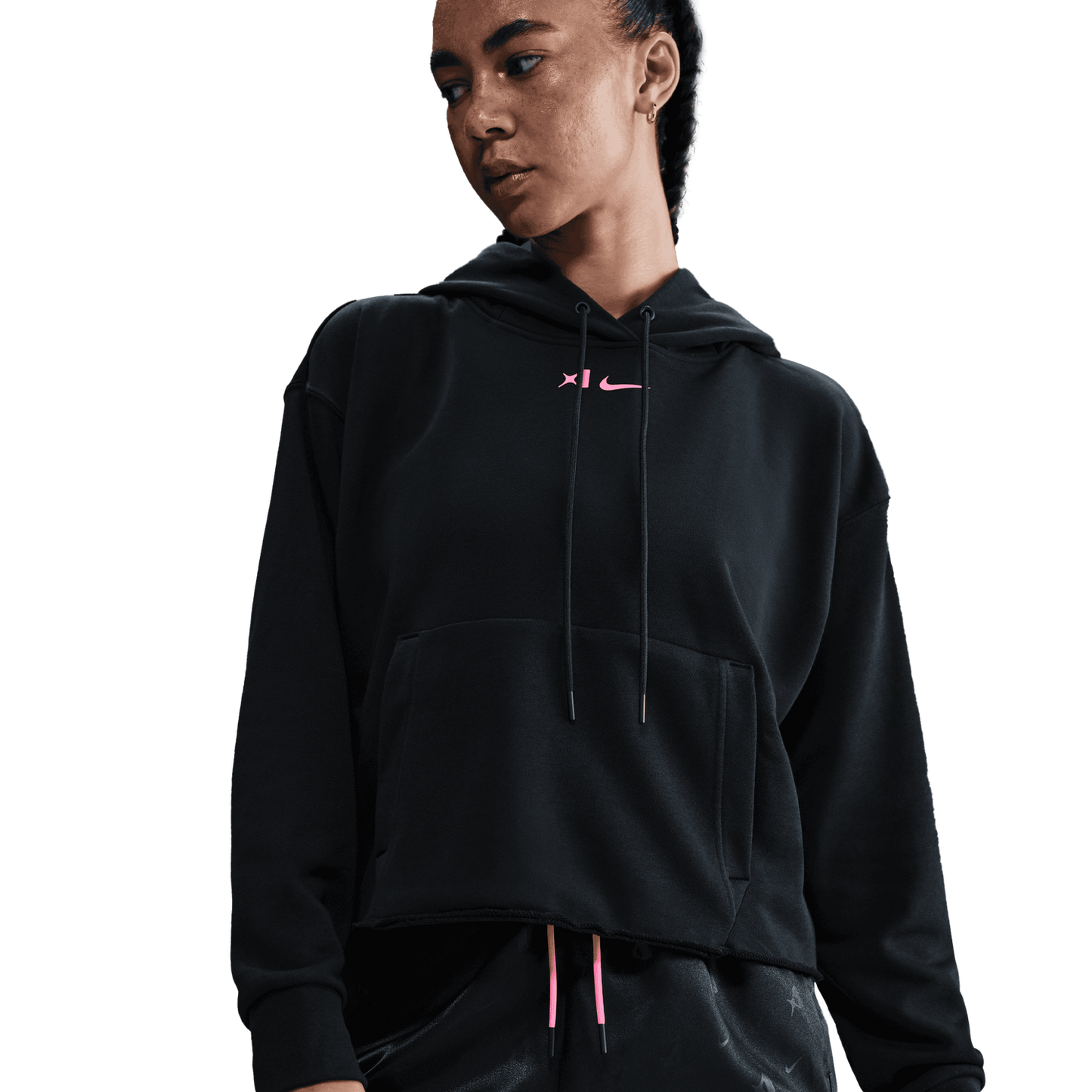 Nike Aja Dri-FIT Signature Hoodie - Women's - Black/Laser Pink