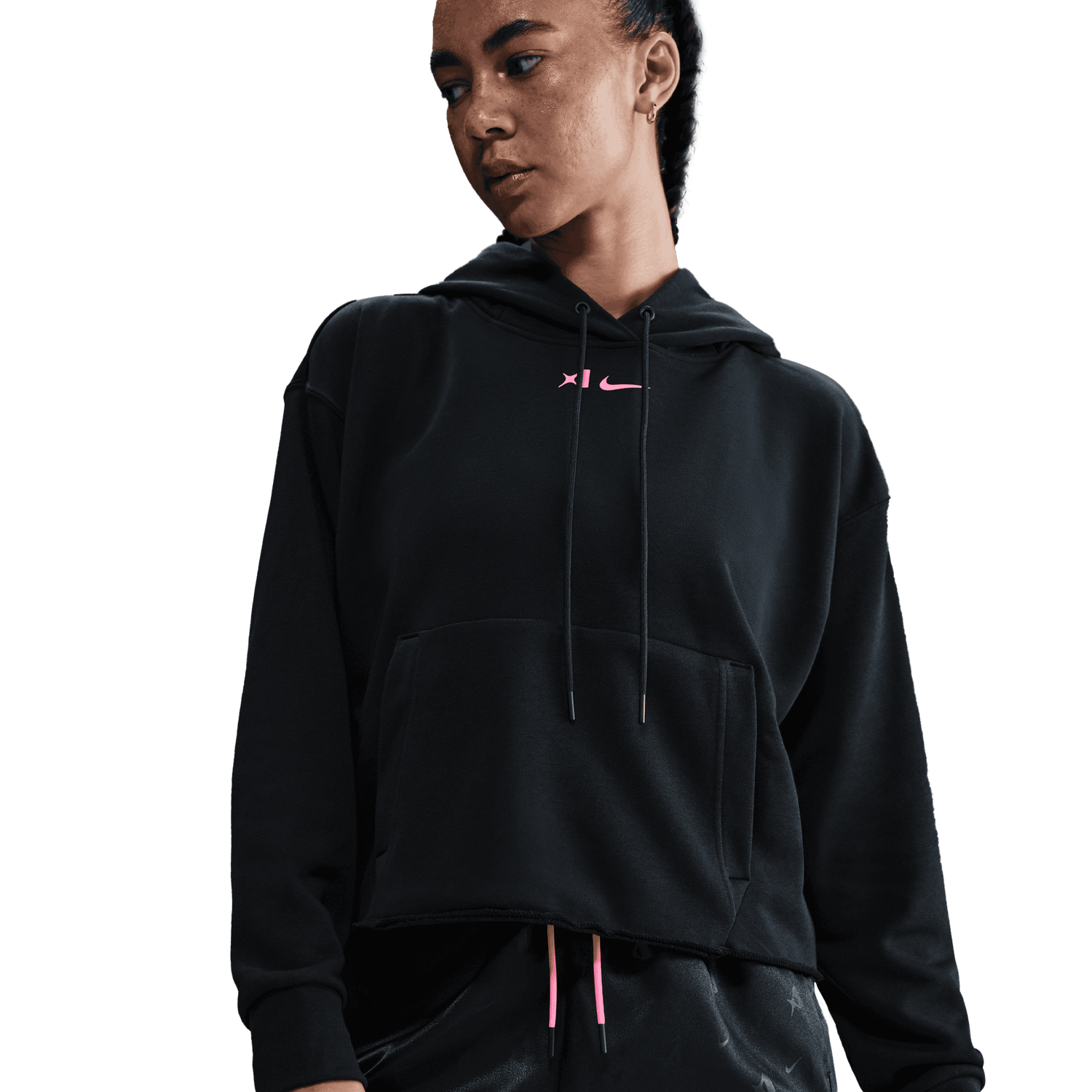 Nike Aja Dri-FIT Signature Hoodie - Women's - Black/Laser Pink