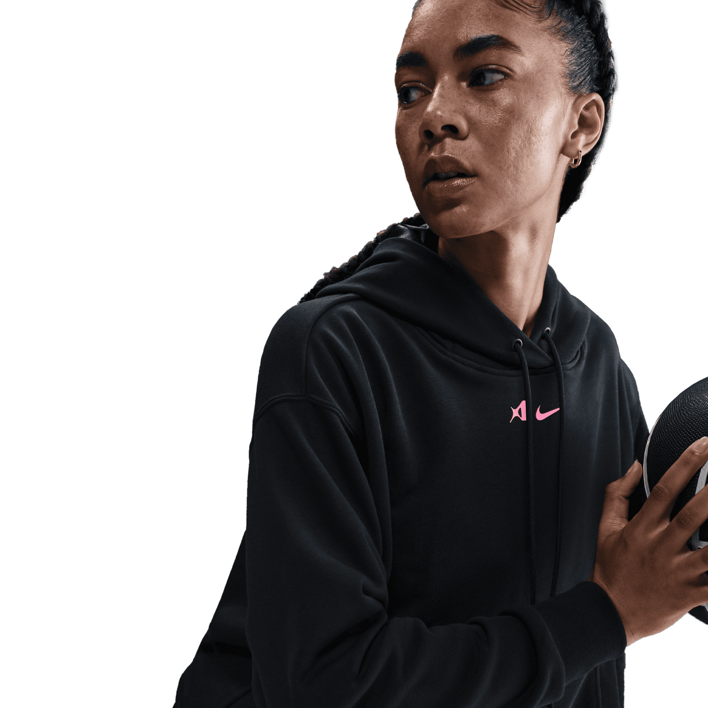 Nike Aja Dri-FIT Signature Hoodie - Women's - Black/Laser Pink