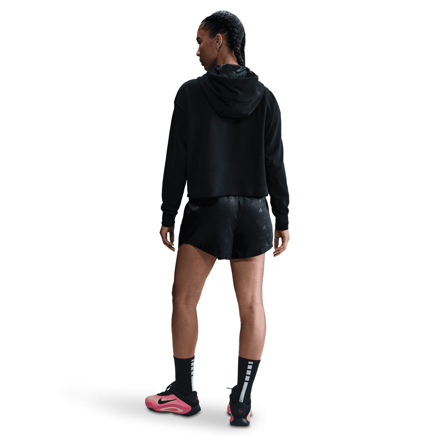 Nike Aja Dri-FIT Signature Hoodie - Women's - Black/Laser Pink