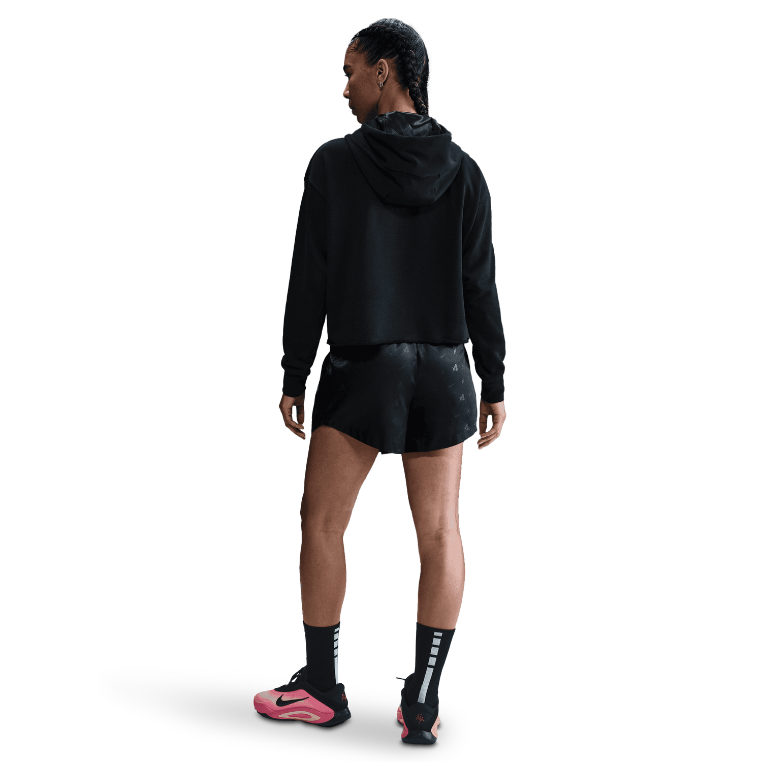 Nike Aja Dri-FIT Signature Hoodie - Women's - Black/Laser Pink