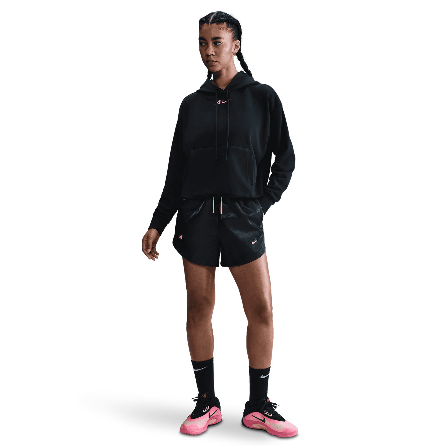 Nike Aja Dri-FIT Signature Shorts - Women's - Black/Laser Pink