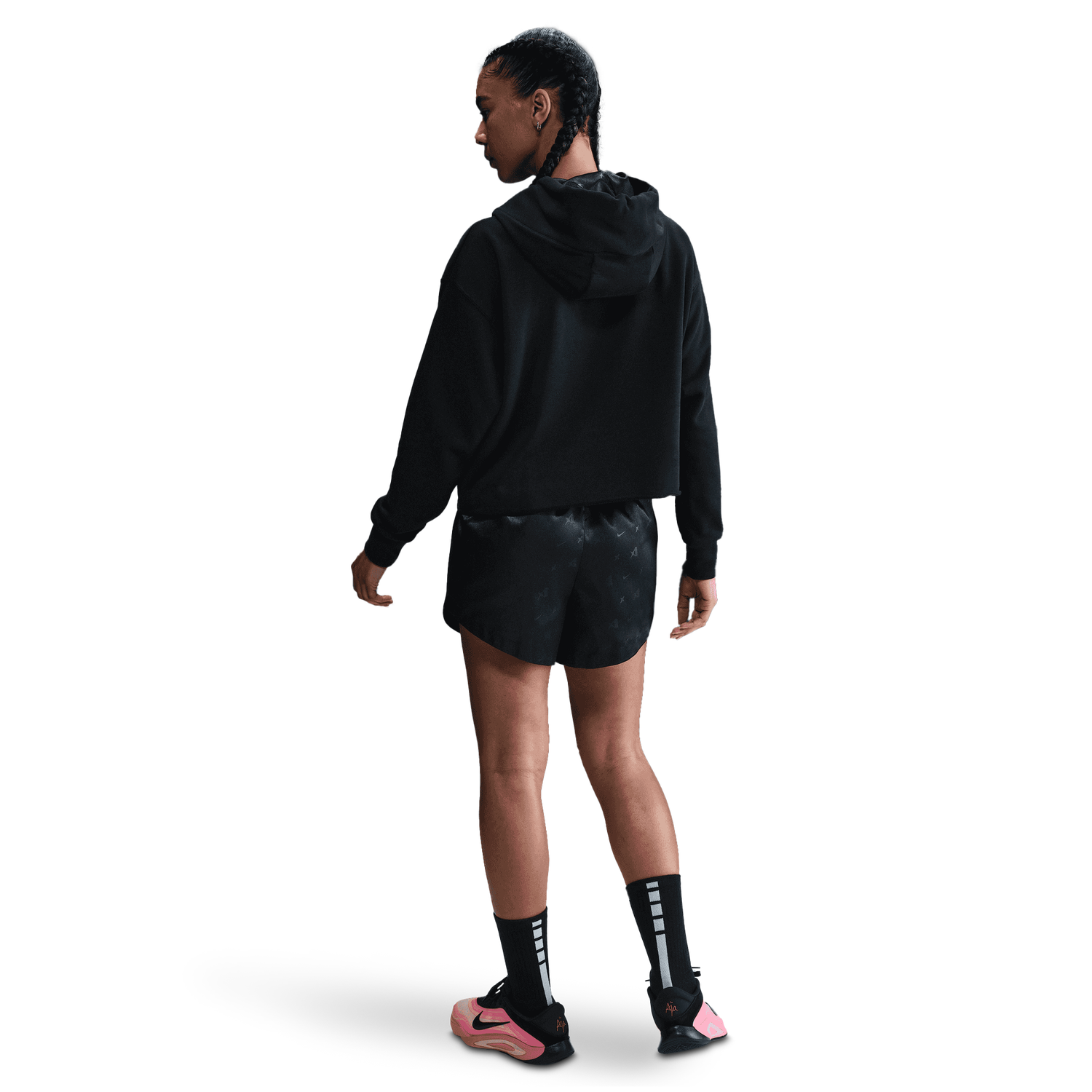 Nike Aja Dri-FIT Signature Shorts - Women's - Black/Laser Pink