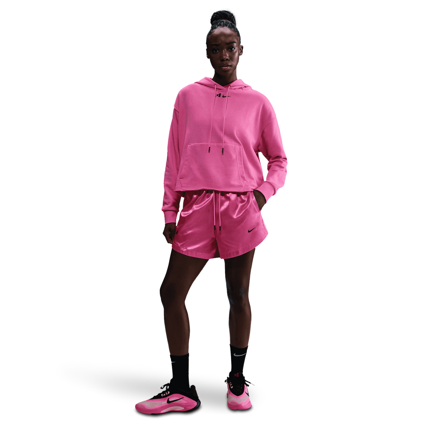 Nike Aja Dri-FIT Signature Shorts - Women's - Pinksicle/Black