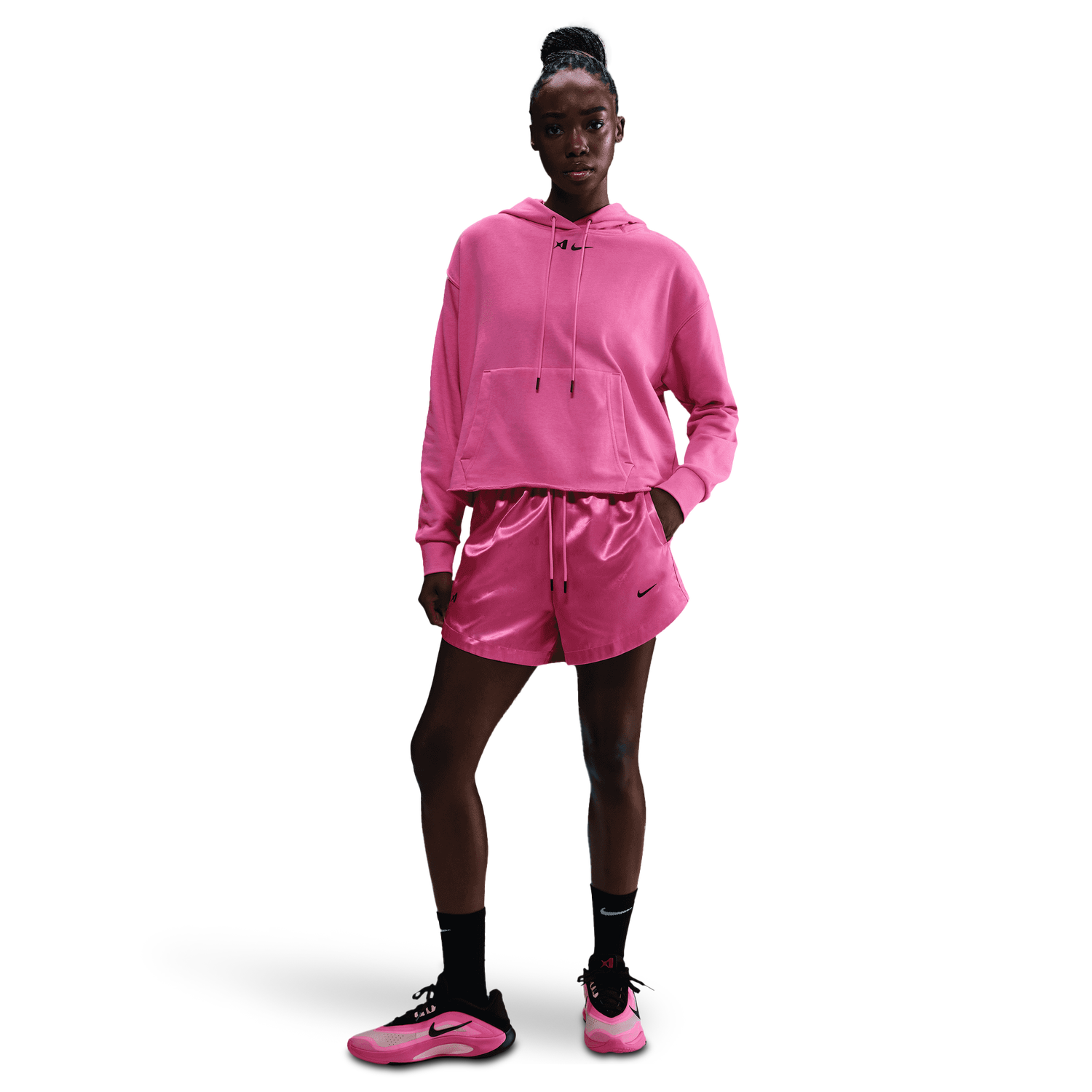 Nike Aja Dri-FIT Signature Shorts - Women's - Pinksicle/Black