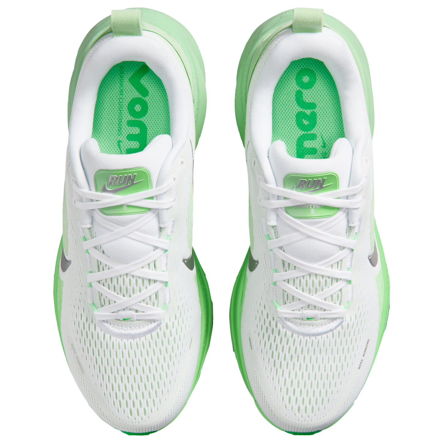 Nike Vomero 18 - Women's - White/Mtlc Silver/Illusion Green