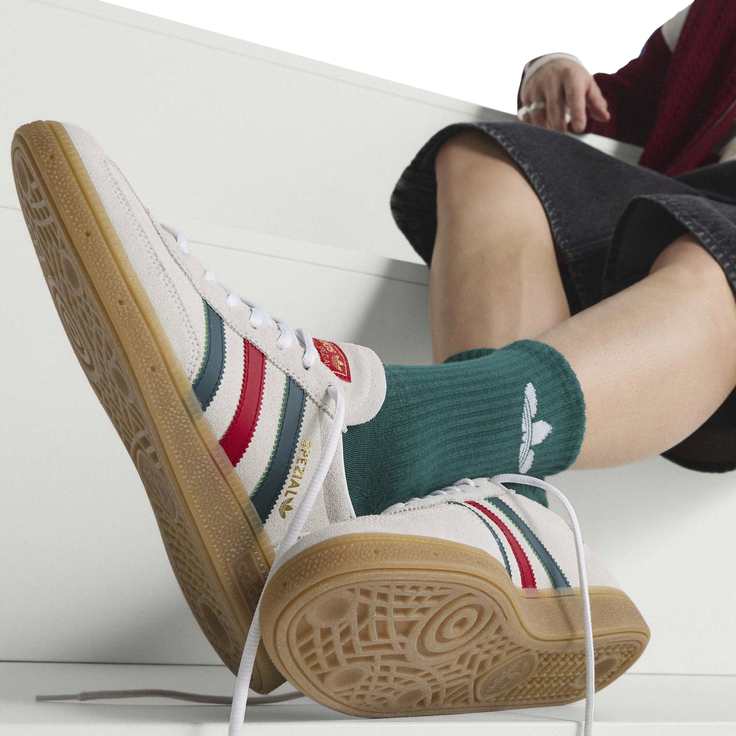 adidas Mexico Handball Spezial - Men's - White/Aurora Ivy/Better Scarlet