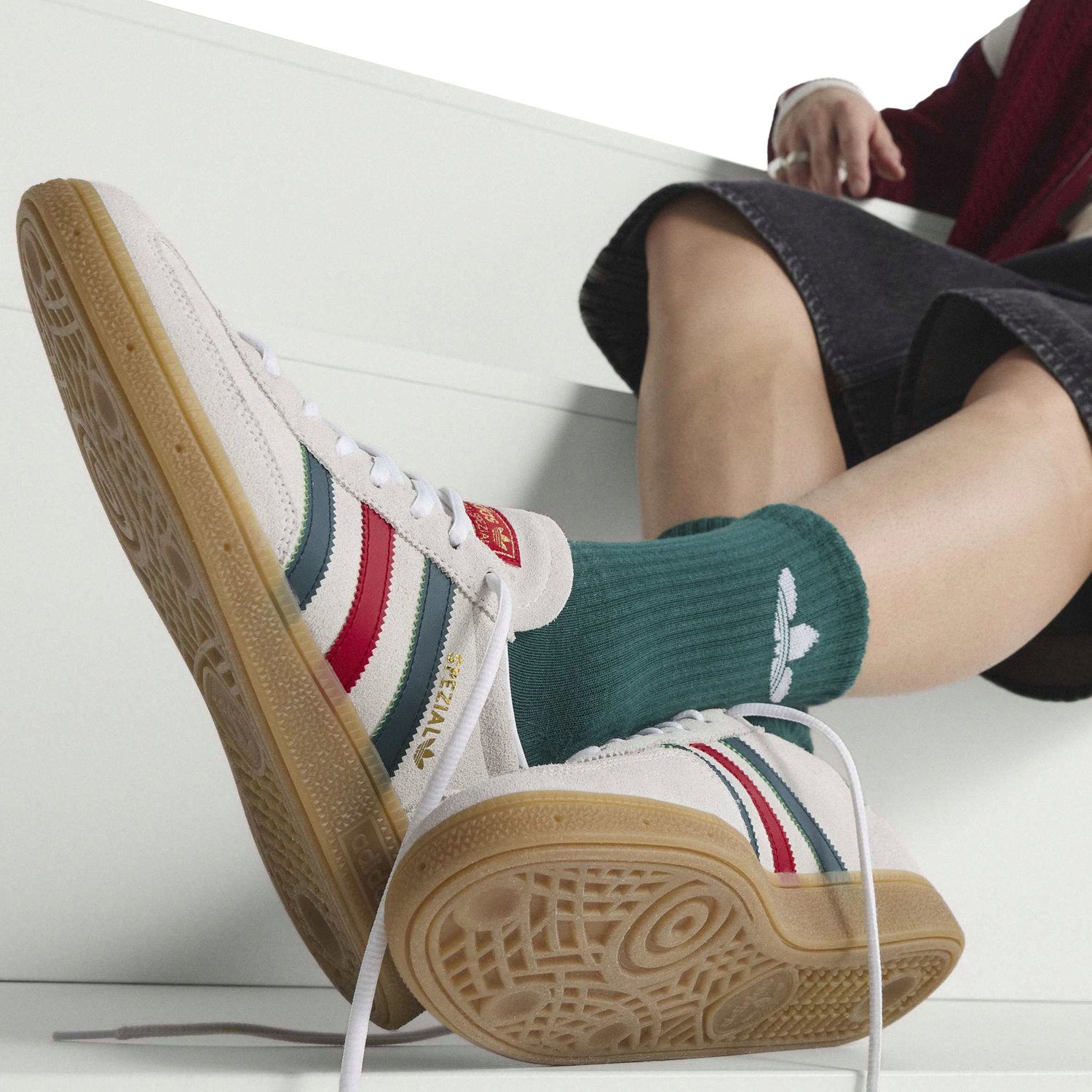 adidas Mexico Handball Spezial - Men's - White/Aurora Ivy/Better Scarlet